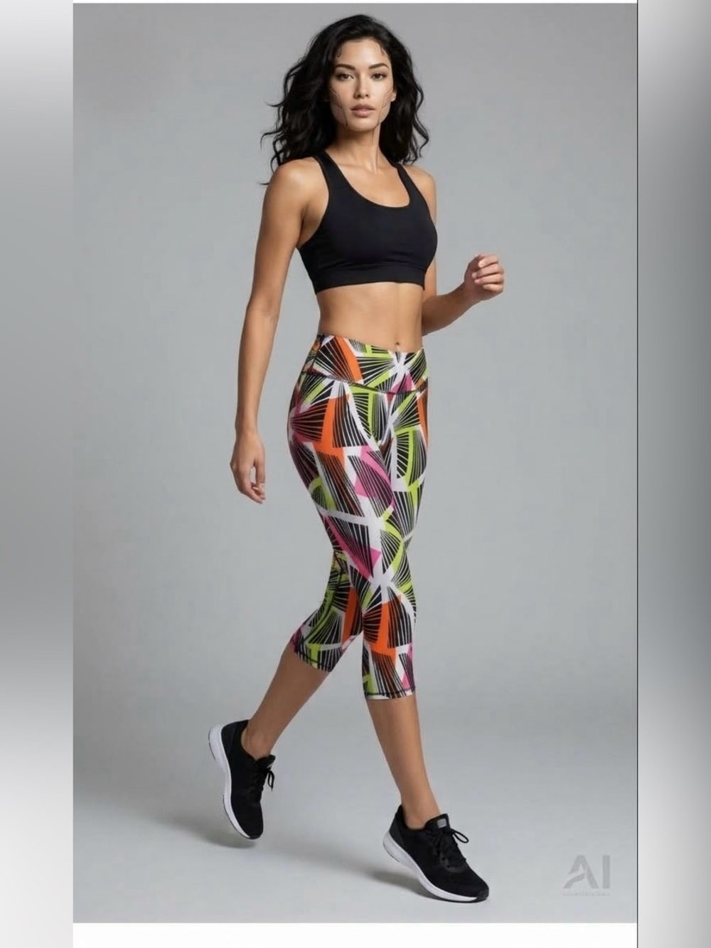 NWT Fabletics Tribal Print Crop Capri Pants SZ-S